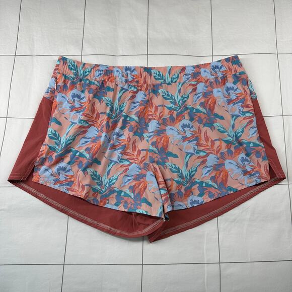 Fair Harbor Shorts Womens XL Pink Tropical Atlantique Athletic Swim Lined Active - Picture 1 of 10